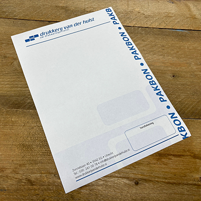 Pakbon of bestelbonnen - Drukkerij van der Hulst